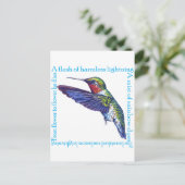 Hummingbird Poem Briefkaart (Staand voorkant)