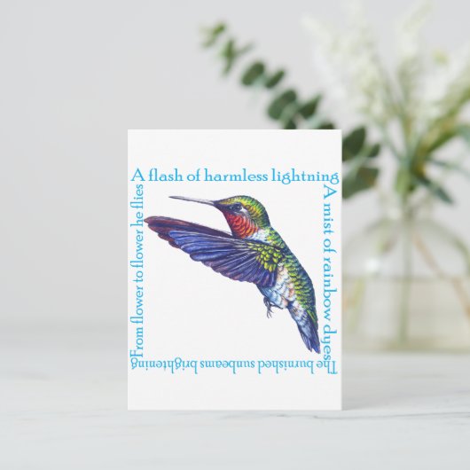 Hummingbird Poem Briefkaart (Staand voorkant)