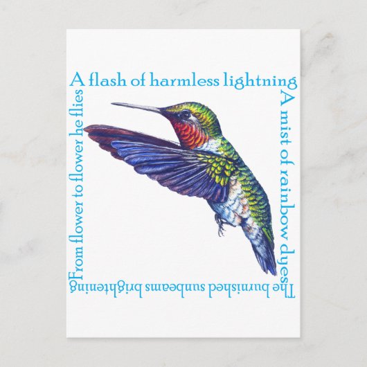 Hummingbird Poem Briefkaart (Voorkant)