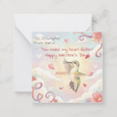 Hummingbird Pollinator Valentine Classroom Notitiekaartje (Voorkant)