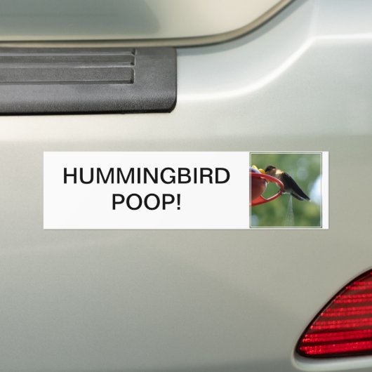 Hummingbird Poop! Bumpersticker (Op auto)