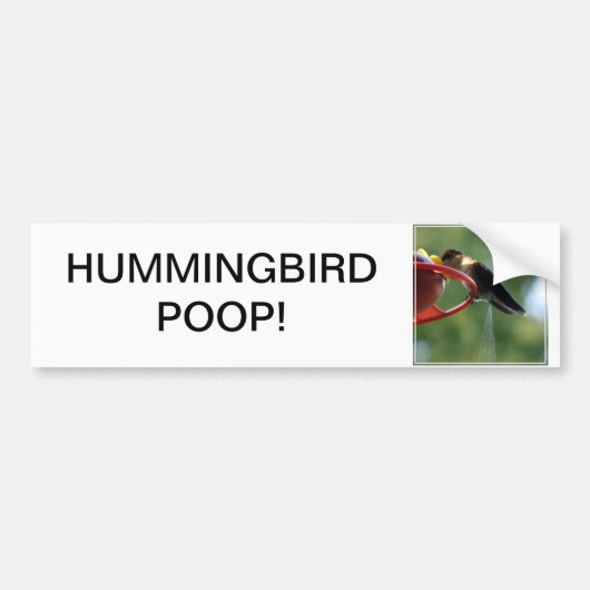 Hummingbird Poop! Bumpersticker (Voorkant)