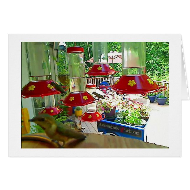 Hummingbird Porch Card (Voorkant Horizontaal)