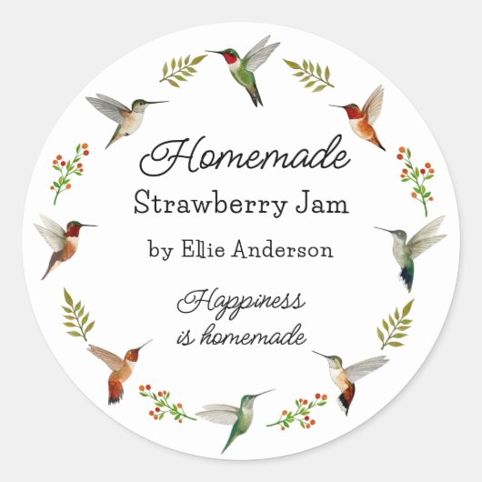 Hummingbird Product Sticker voor zelfgemaakte arti (Voorkant)