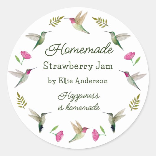 Hummingbird Product Sticker voor zelfgemaakte arti (Voorkant)