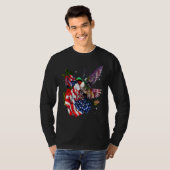 Hummingbird Proud en Roos American Flag 4th of Ju T-shirt (Voorkant volledig)