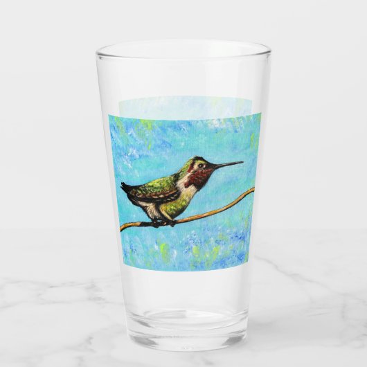 Hummingbird Ready to Fly Painting Glas (Achterkant)