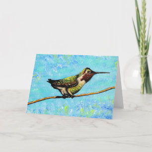 Hummingbird Ready to Fly Painting Kaart