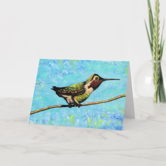 Hummingbird Ready to Fly Painting Kaart (Voorkant)
