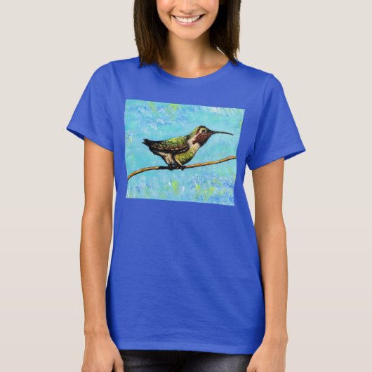 Hummingbird Ready to Fly Painting T-shirt (Voorkant)