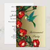 Hummingbird Red Hibiscus Vrouwen Pensioen Kaart (Voorkant / Achterkant)