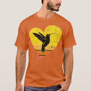 Hummingbird Retro  Heart Humminbird Bird T-shirt