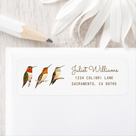 Hummingbird Return Address Label (Insitu)