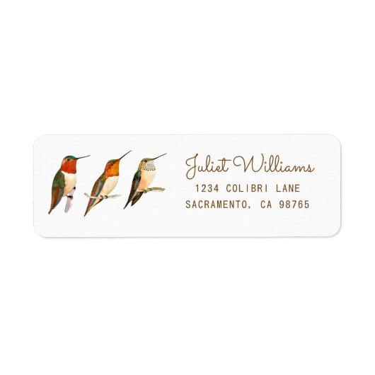 Hummingbird Return Address Label (Voorkant)