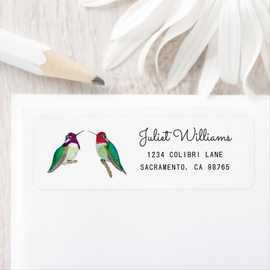 Hummingbird Return Address Label (Insitu)