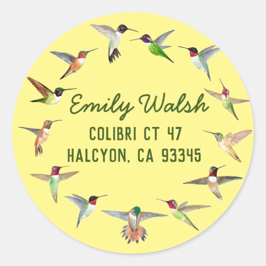 Hummingbird Return Address Label (Voorkant)