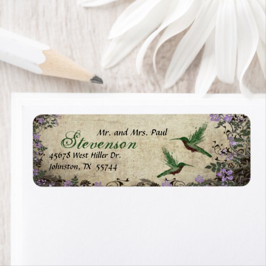 Hummingbird Return Address Label (Insitu)