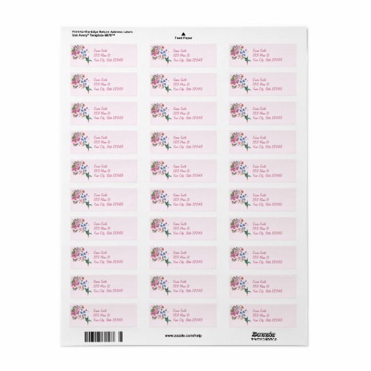 Hummingbird Return Address Labels (Full Sheet)