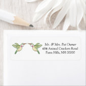 Hummingbird Return Address Labkers Etiket (Insitu)