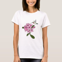Hummingbird & Rhododendron Flower T-Shirt
