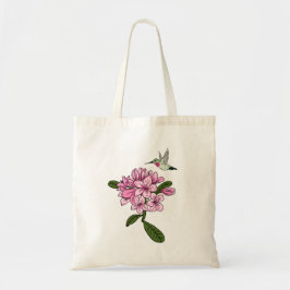 Hummingbird & Rhododendron Gepersonaliseerde Canva Tote Bag