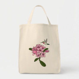 Hummingbird & Rhododendron Gepersonaliseerde Canva Tote Bag