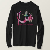 Hummingbird ribbon breast cancer awareness t-shirt (Design voorkant)