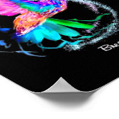 Hummingbird ribbon breast kanker awareness poster (Hoek)