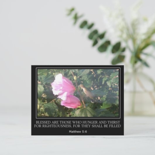 Hummingbird & Roos van Sharon Scripture Post Card Briefkaart (Staand voorkant)