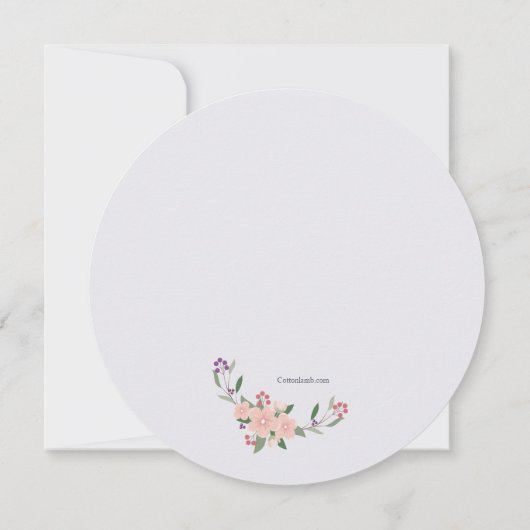 Hummingbird Round Invitation Kaart (Achterkant)