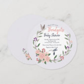 Hummingbird Round Invitation Kaart (Voorkant / Achterkant)
