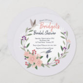 Hummingbird Round Invitation Kaart (Voorkant / Achterkant)