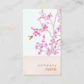 Hummingbird  roze Buds Branch Visitekaartje (Voorkant)