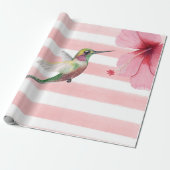 Hummingbird. Roze en wit. Cadeaupapier (Uitgerold)