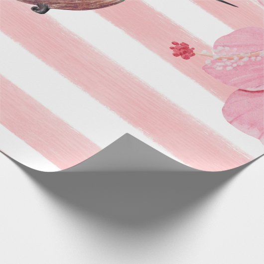 Hummingbird. Roze en wit. Cadeaupapier (Hoek)