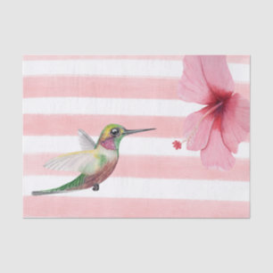Hummingbird. Roze en wit. Tissuepapier