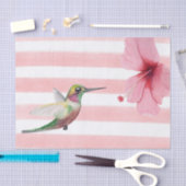 Hummingbird. Roze en wit. Tissuepapier (Craft)