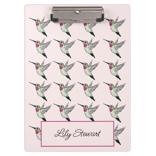 Hummingbird roze gepersonaliseerd klembord (Voorkant)