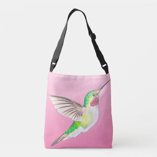 Hummingbird Roze Glas in lood Crossbody Tas (Achterkant)