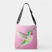 Hummingbird Roze Glas in lood Crossbody Tas (Voorkant)