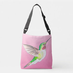 Hummingbird Roze Glas in lood Crossbody Tas