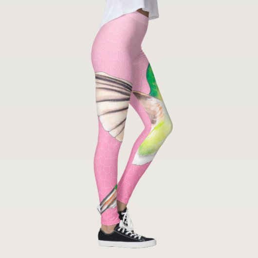 Hummingbird Roze Glas in lood Leggings (Rechts)