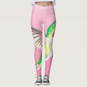 Hummingbird Roze Glas in lood Leggings (Voorkant)