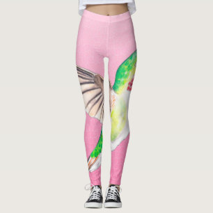 Hummingbird Roze Glas in lood Leggings