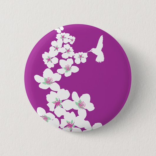 Hummingbird roze ronde button 5,7 cm (Voorkant)