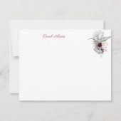 Hummingbird & Rozen Personalized Flat Note Kaart Notitiekaartje (Voorkant)