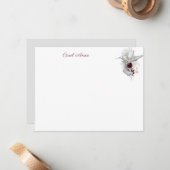 Hummingbird & Rozen Personalized Flat Note Kaart Notitiekaartje (Voorkant / Achterkant in situ)