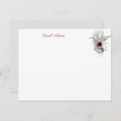 Hummingbird & Rozen Personalized Flat Note Kaart Notitiekaartje (Voorkant / Achterkant)