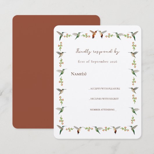 Hummingbird RSVP (Voorkant / Achterkant)