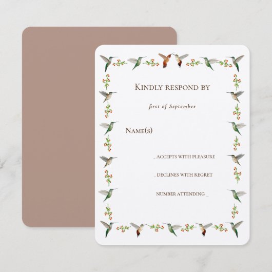 Hummingbird RSVP (Voorkant / Achterkant)